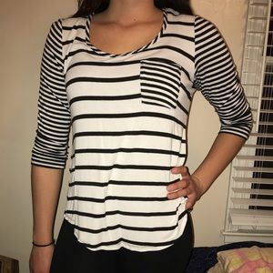 Striped 3/4 sleeve shirt